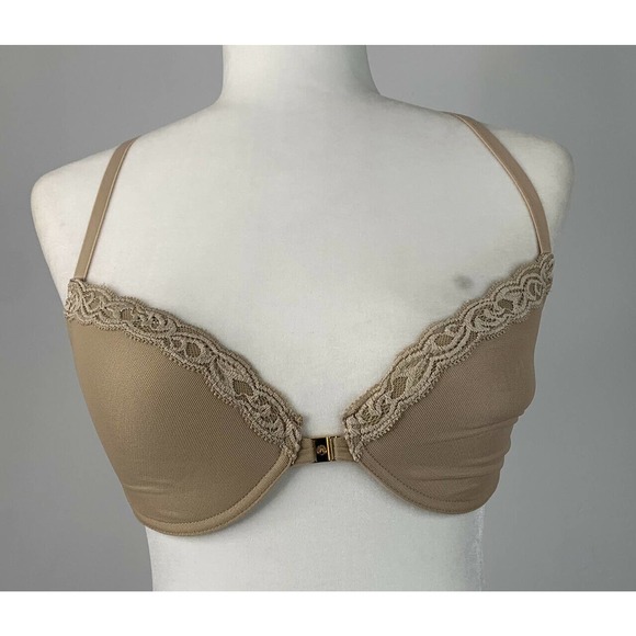 Natori Lace Front Closure Full Coverage Bra 32D - Picture 1 of 7